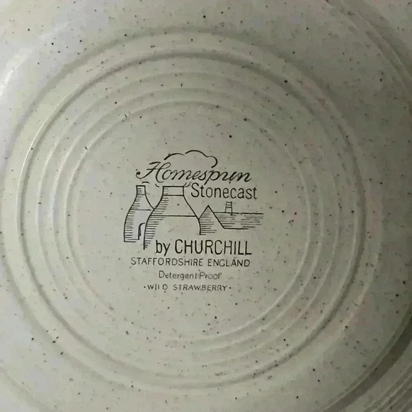 Homespun Stonecast By Churchill Saffordshire England-Strawberry Lot of 2 - Picture 5 of 7